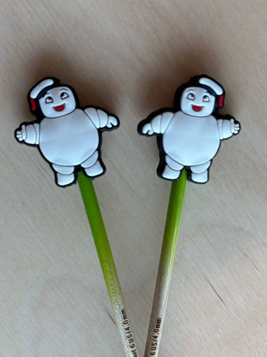 Knitting Point Protectors - Halloween Movie Marshmallow Man