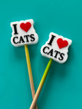 Protectores de puntas para agujas de tejer, I Heart Cats de Comma Craft Co