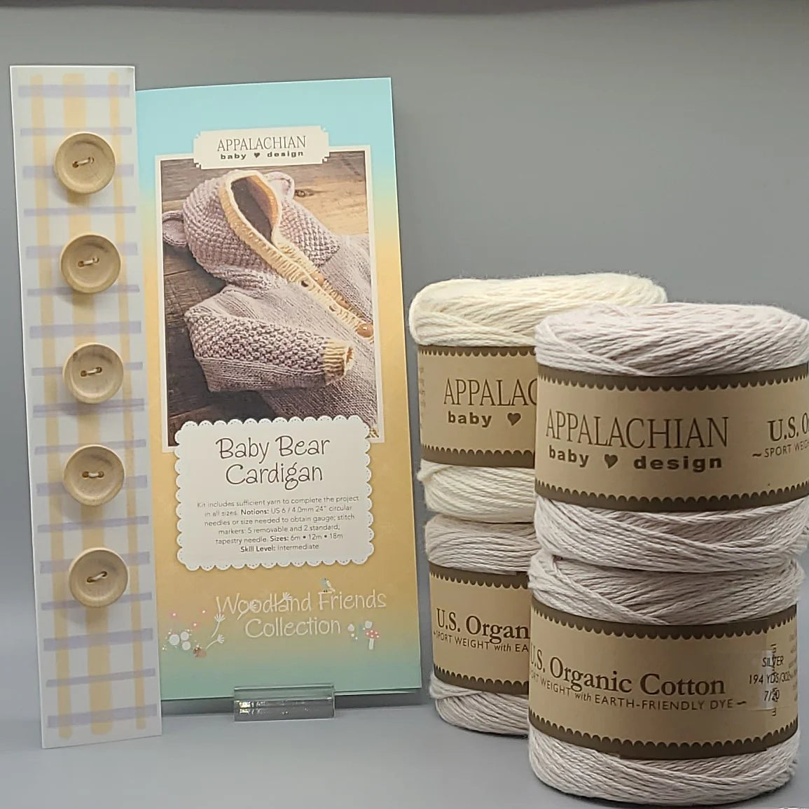 Baby Bear Cardigan Kit by Appalachian Baby Design