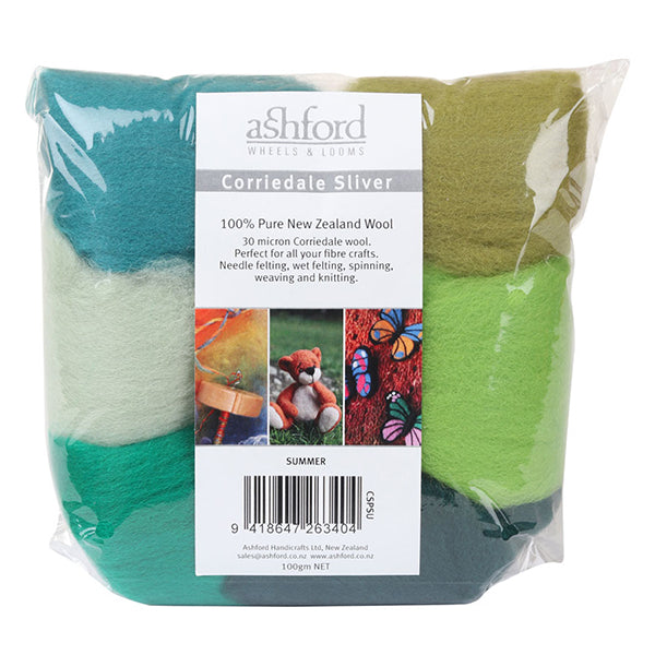 Ashford Corriedale Sliver Summer Wool Felting Pack by Ashford