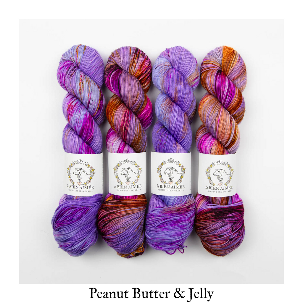 La Bien Aimee - Merino Super Sock, Peanut Butter & Jelly
