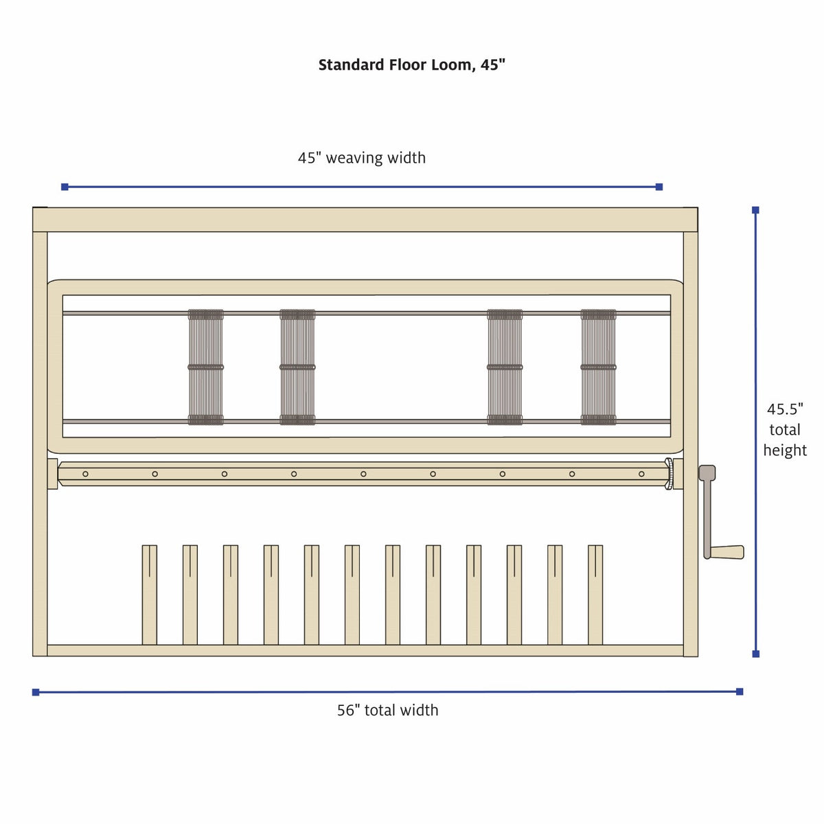 45" 4 Now 4 Later High Castle Maple by Schacht, front dimensions diagram