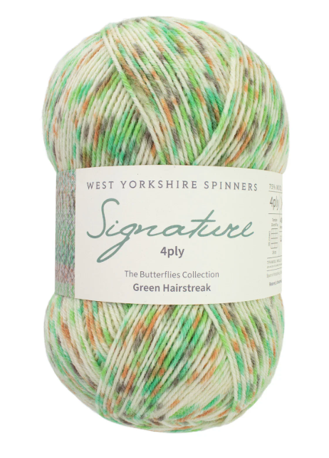 West Yorkshire Spinners Sock Yarn Signature 4ply, Green Hairstreak