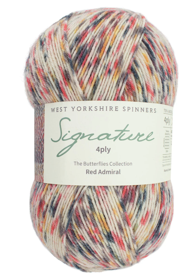 West Yorkshire Spinners Sock Yarn Signature 4ply, Red Admiral