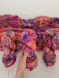 Ruby and Roses - Soft Rose Superwash Fingering, Tulip Fields