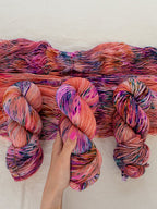 Ruby and Roses - Soft Rose Superwash Fingering, Tulip Fields