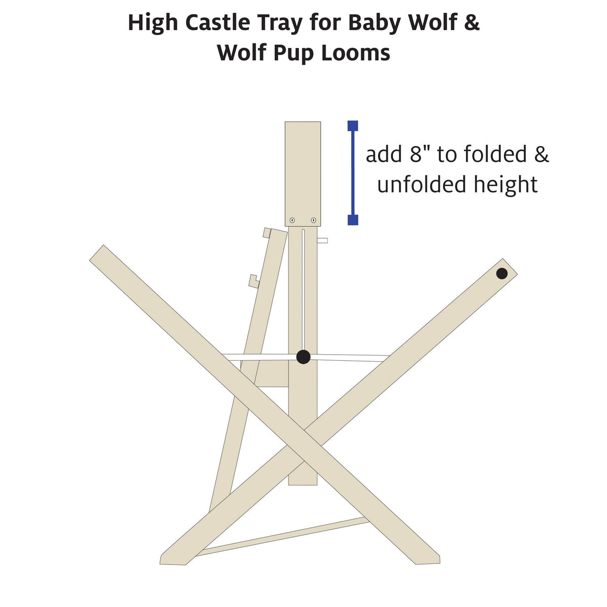 Bandeja High Castle para Baby Wolf de 4 marcos de Schacht, diagrama de medidas
