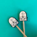 Knitting Needle Protectors Goth Witchy Moth Moon Scene by Comma Craft Co