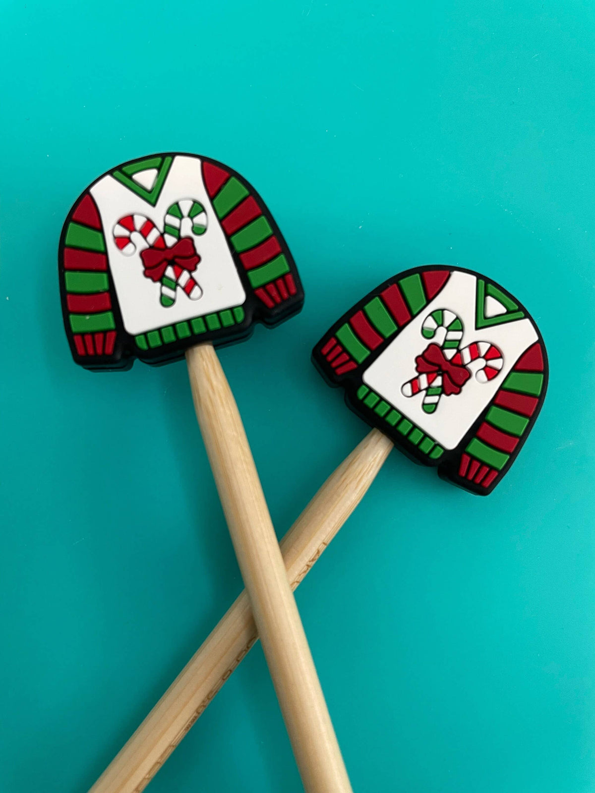 Bastón de caramelo y suéter navideño, regalo para quienes tejen, de Comma Craft Co