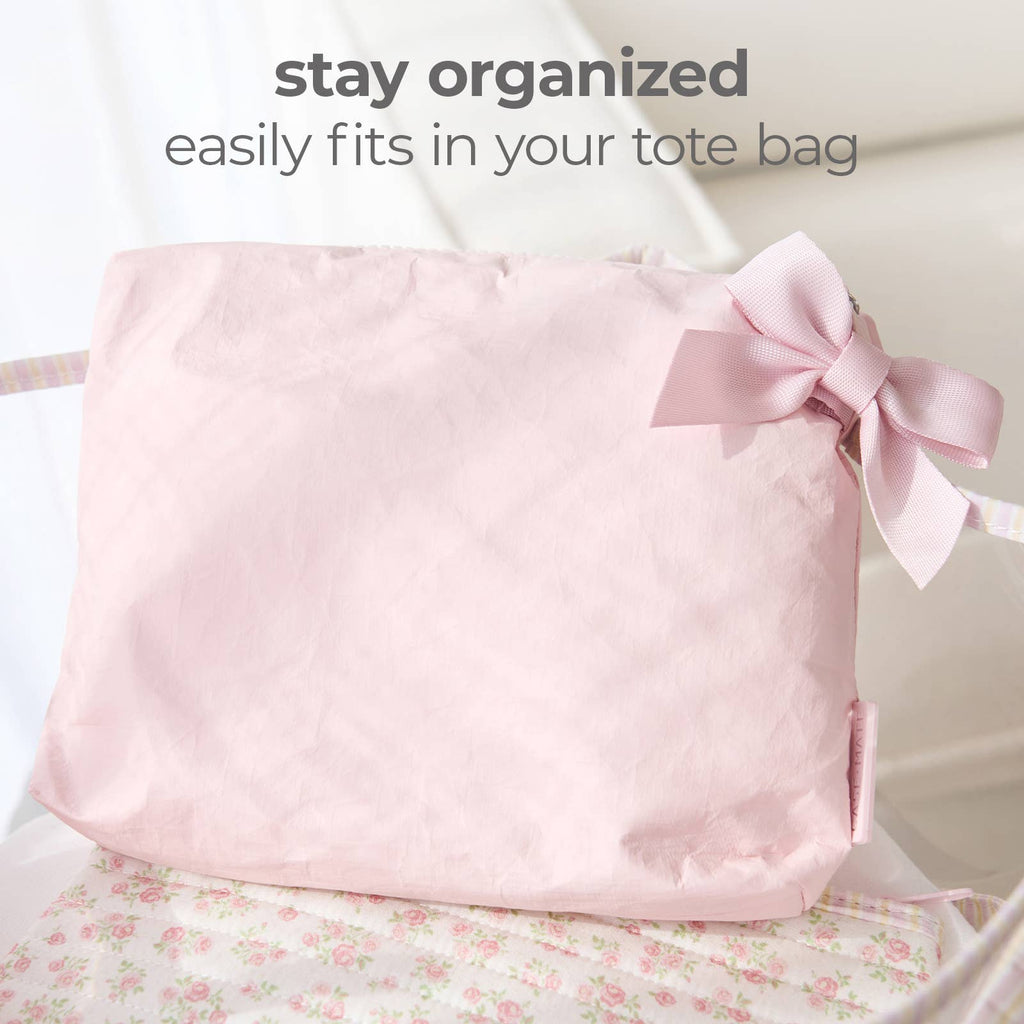 Case-Mate Ballet Pink Bow Crinkle Makeup Bag