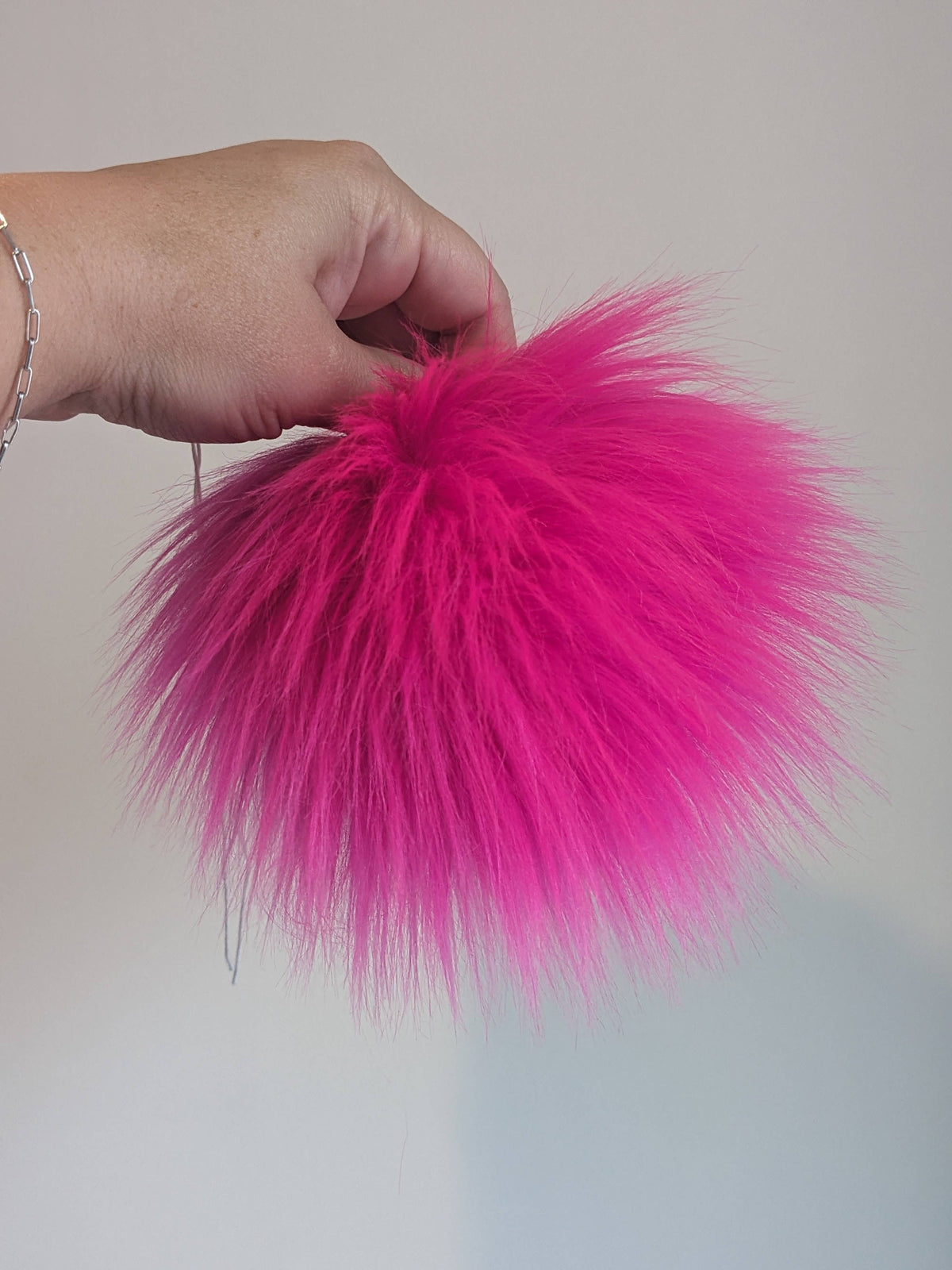 7" Detachable Faux Fur Pom Pom - Hot Pink by CountryStixCo