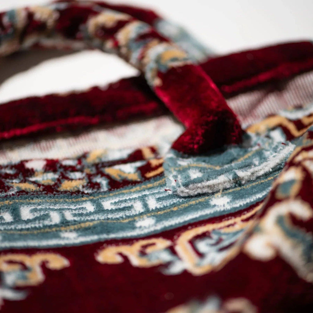 Bolsa de tela de alfombra de poliéster y algodón, Burgundy de Puebco