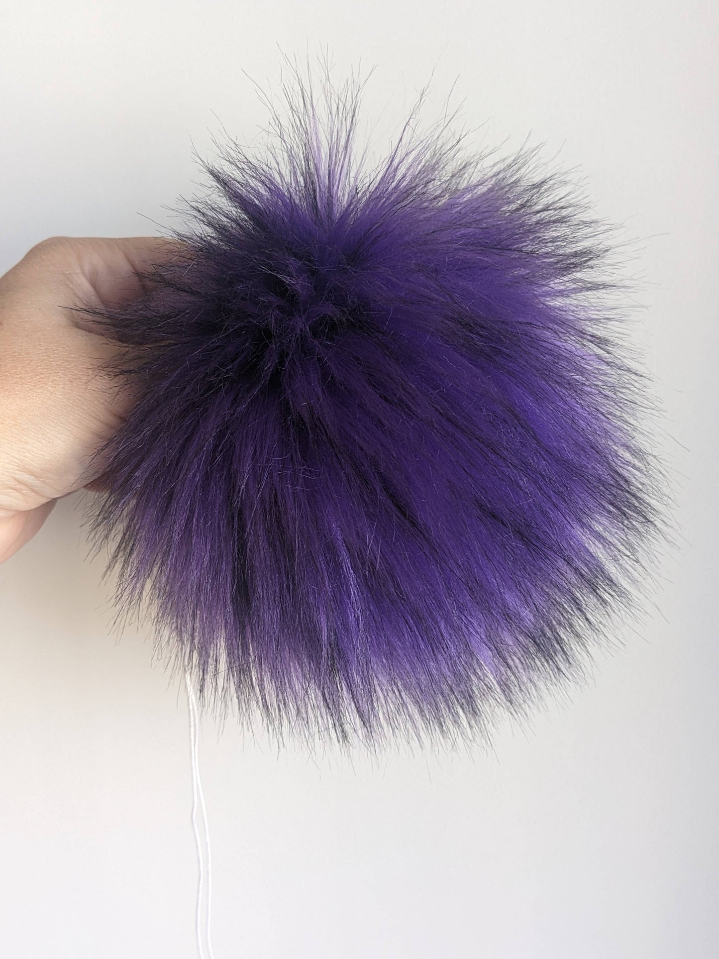 7" Detachable Faux Fur Pom Pom - Purple