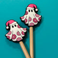Santa Hat Ghost Halloween - Knitting Needle Point Protectors by Comma Craft Co