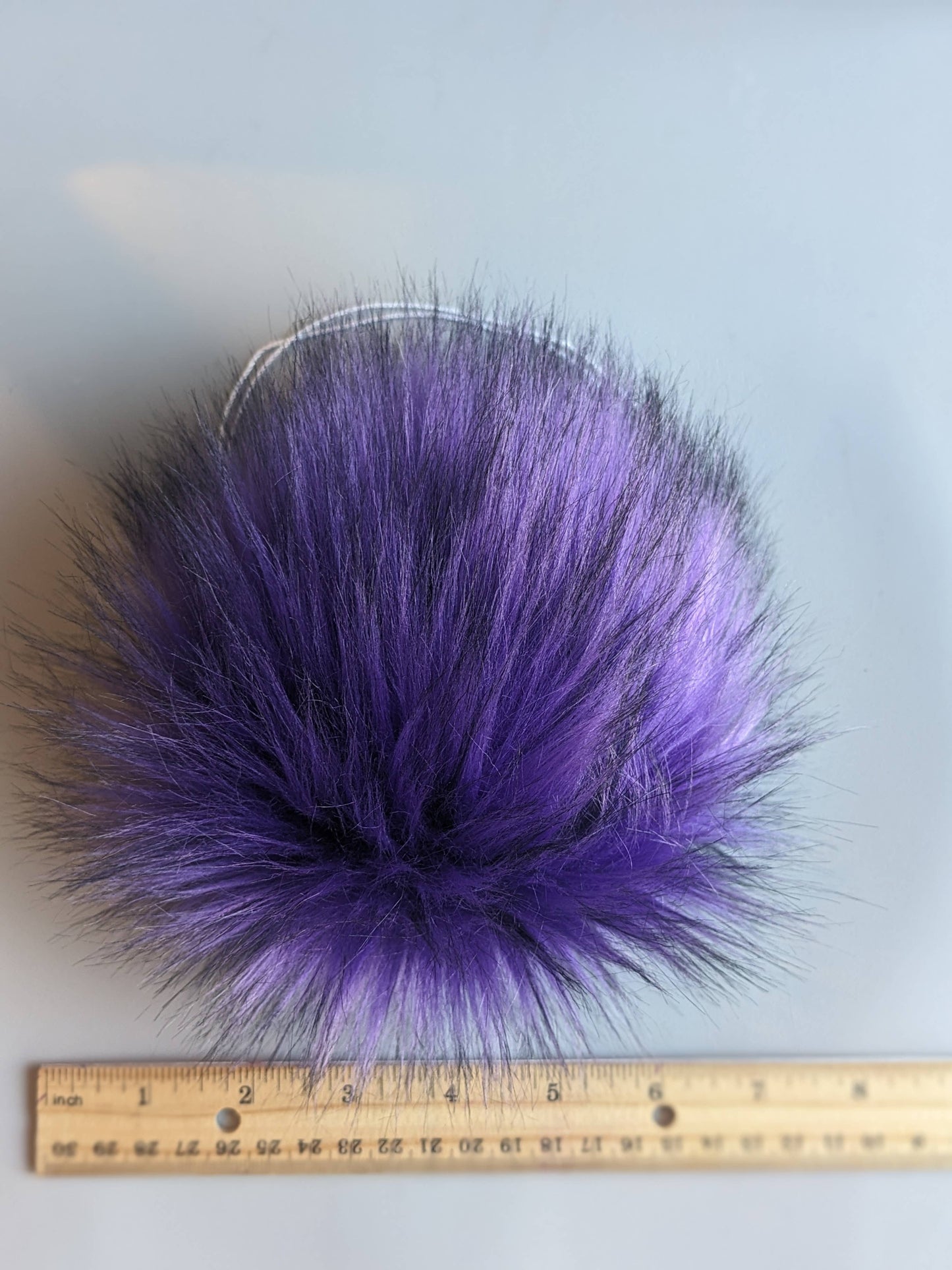 7" Detachable Faux Fur Pom Pom - Purple