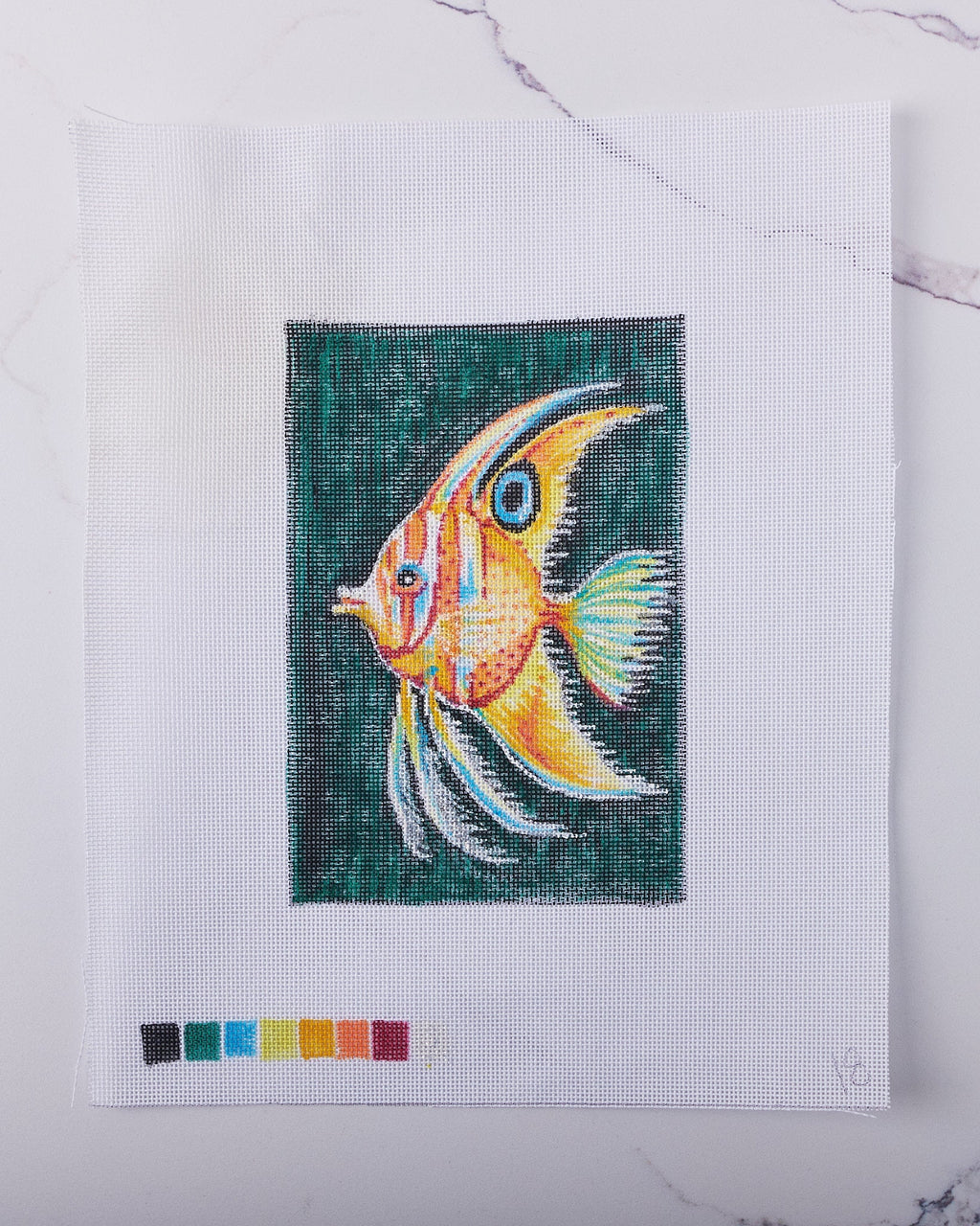 "Angelfish" - Hand Painted Needlepoint Canvas by HM Nabavian