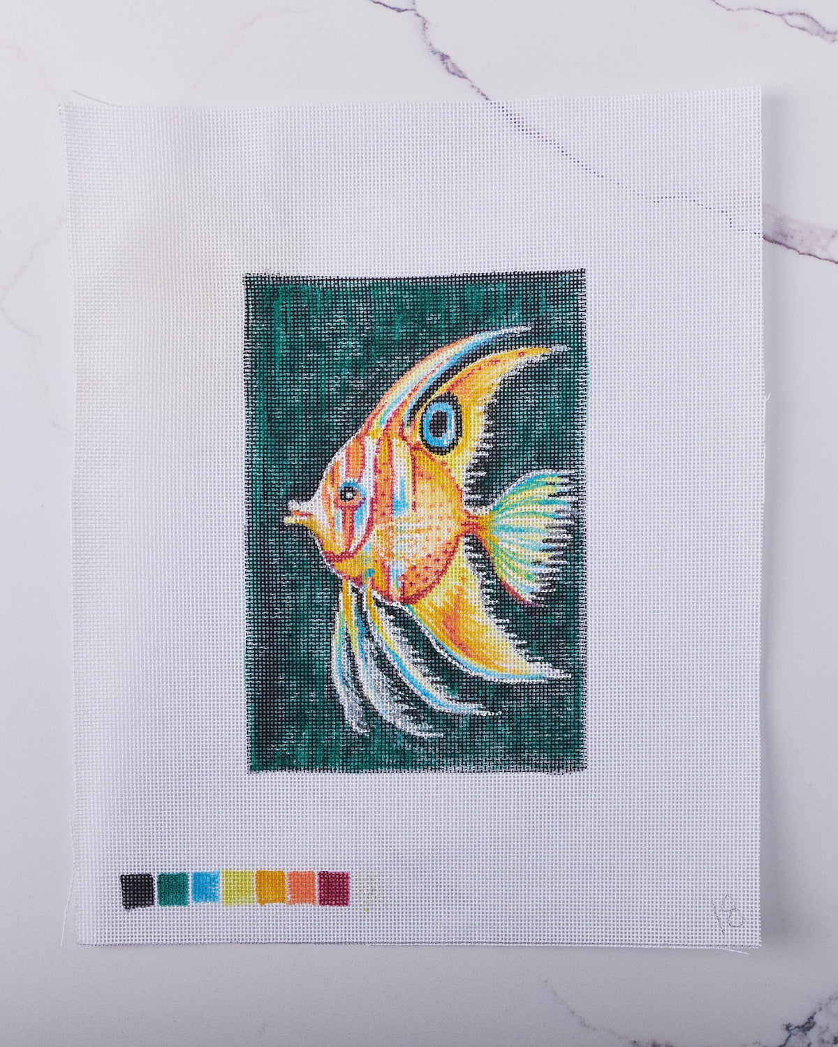 "Angelfish" - Hand Painted Needlepoint Canvas by HM Nabavian