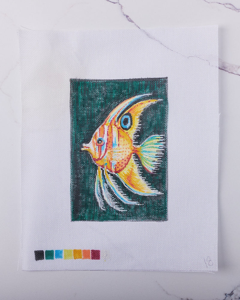 "Angelfish" - Hand Painted Needlepoint Canvas