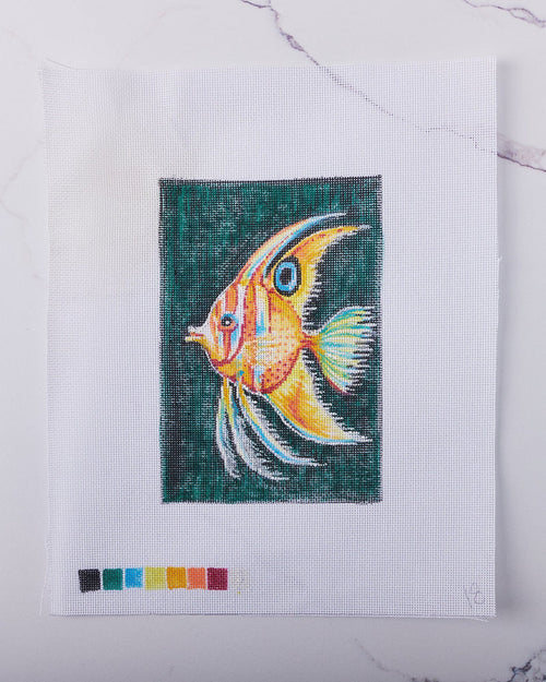 "Angelfish" - Hand Painted Needlepoint Canvas by HM Nabavian