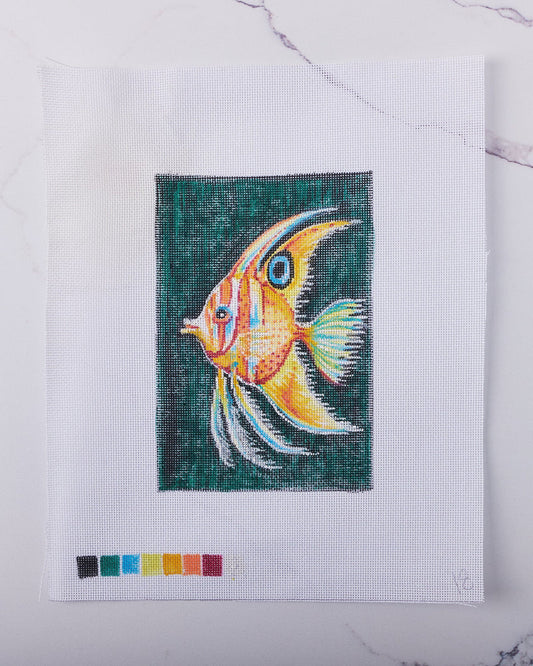 "Angelfish" - Hand Painted Needlepoint Canvas