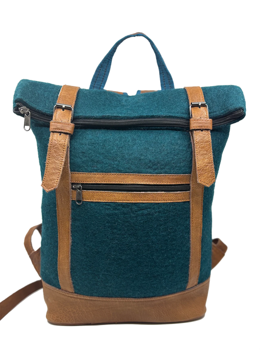 Fibres of Life - Felt and Natural Leather Backpack