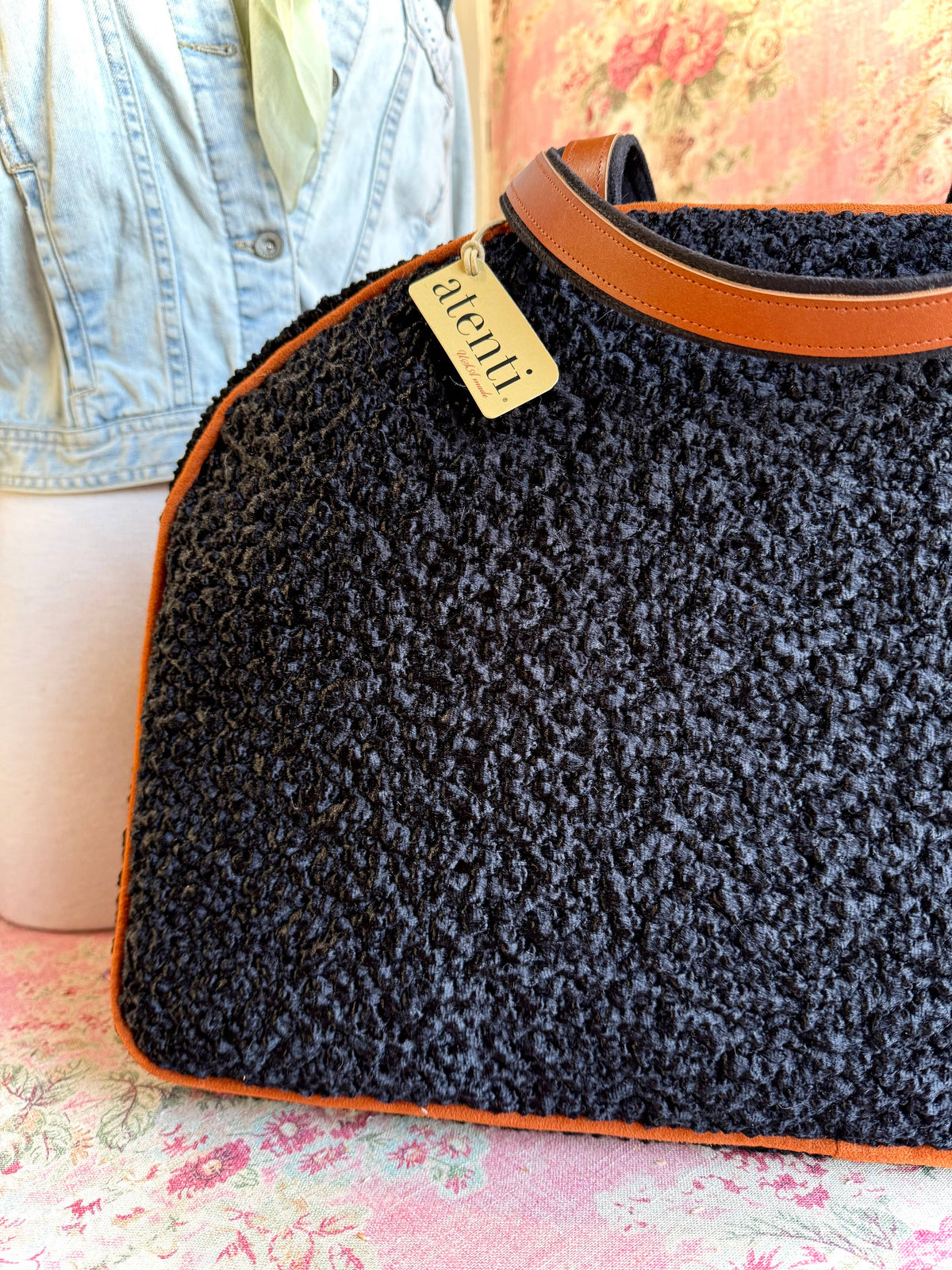Bolsa de viaje Overnighter Weekender Persian Lamb de Atenti, hecha a mano en EE. UU.