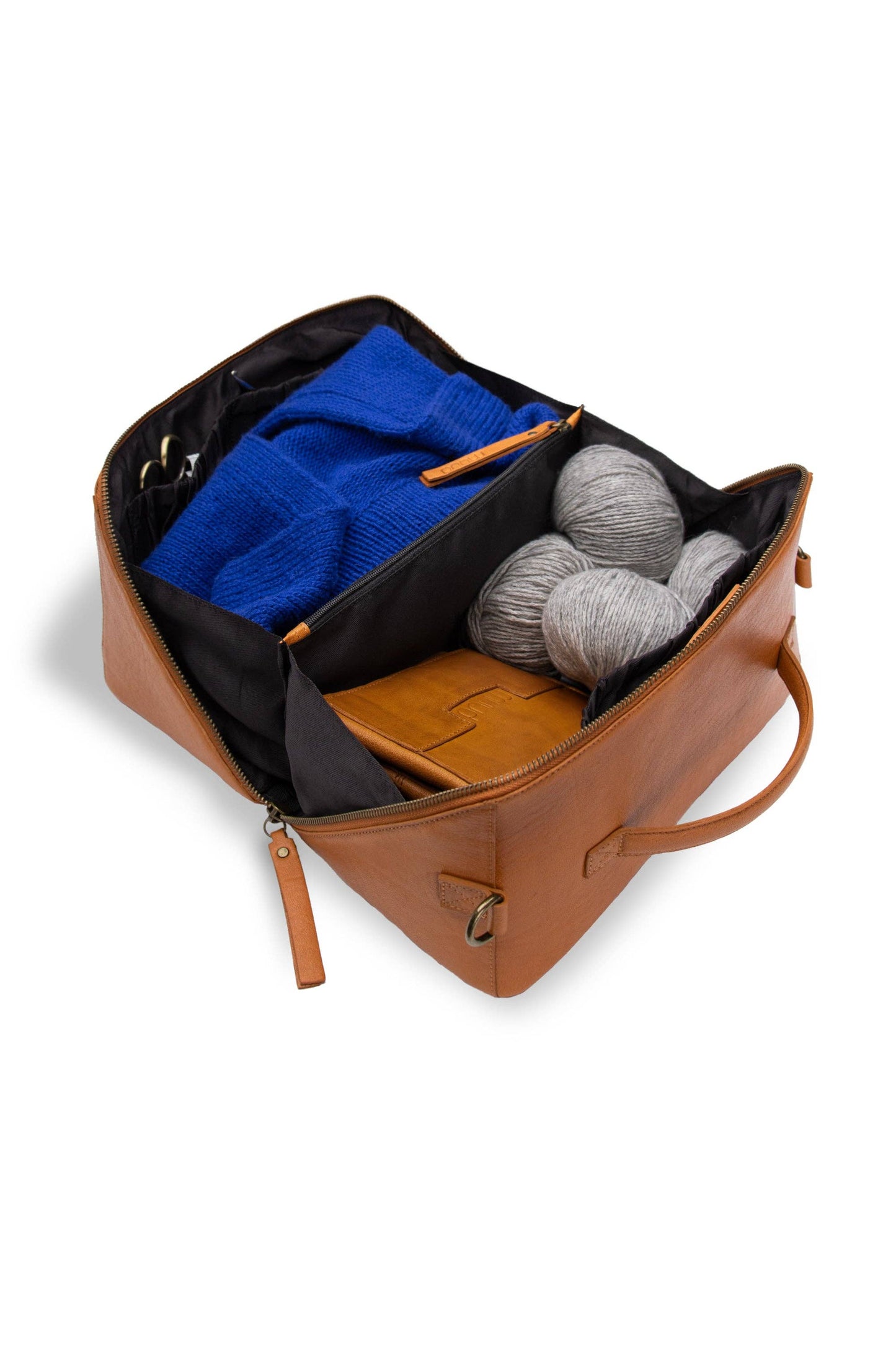 Cleo midi Project Bag: Rich Brown / One size