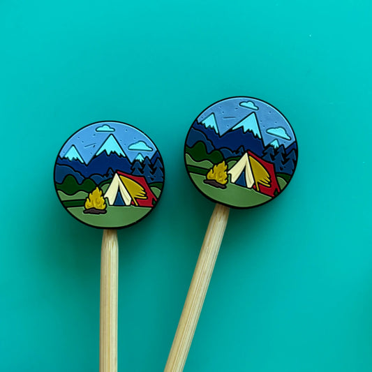 Camping Nature Hiking - Knitting Needle Point Protectors: Blue