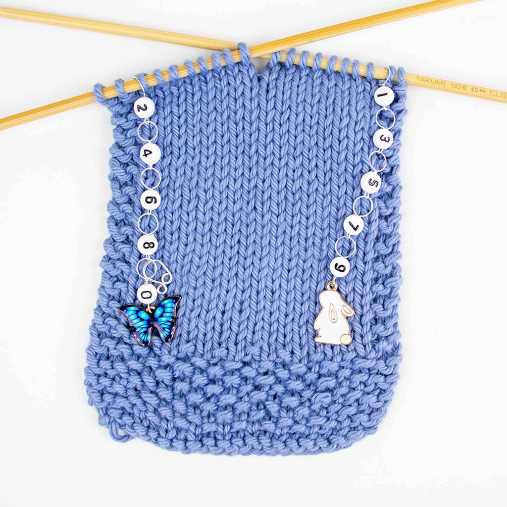 Bunnies & Butterflies Odd / Even Knitting Row Counter Set: Medium (up to US 8 needle / H hook)