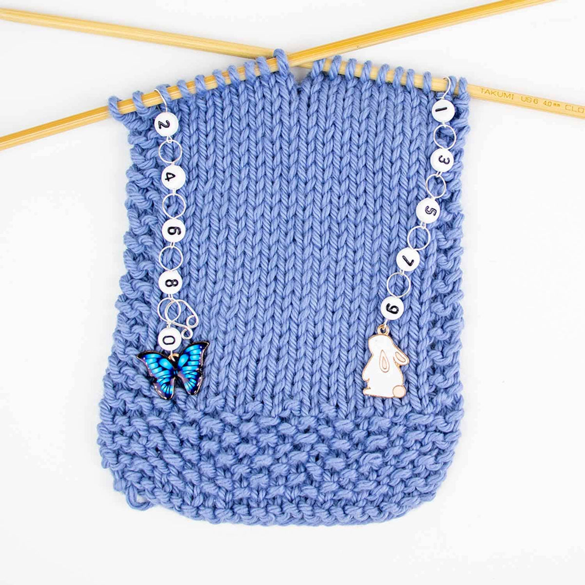 Bunnies & Butterflies Odd / Even Knitting Row Counter Set: Medium (up to US 8 needle / H hook)