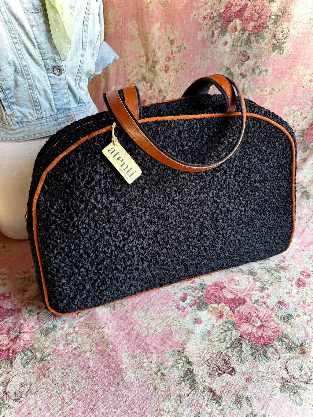 Bolsa de viaje Overnighter Weekender Persian Lamb de Atenti, hecha a mano en EE. UU.