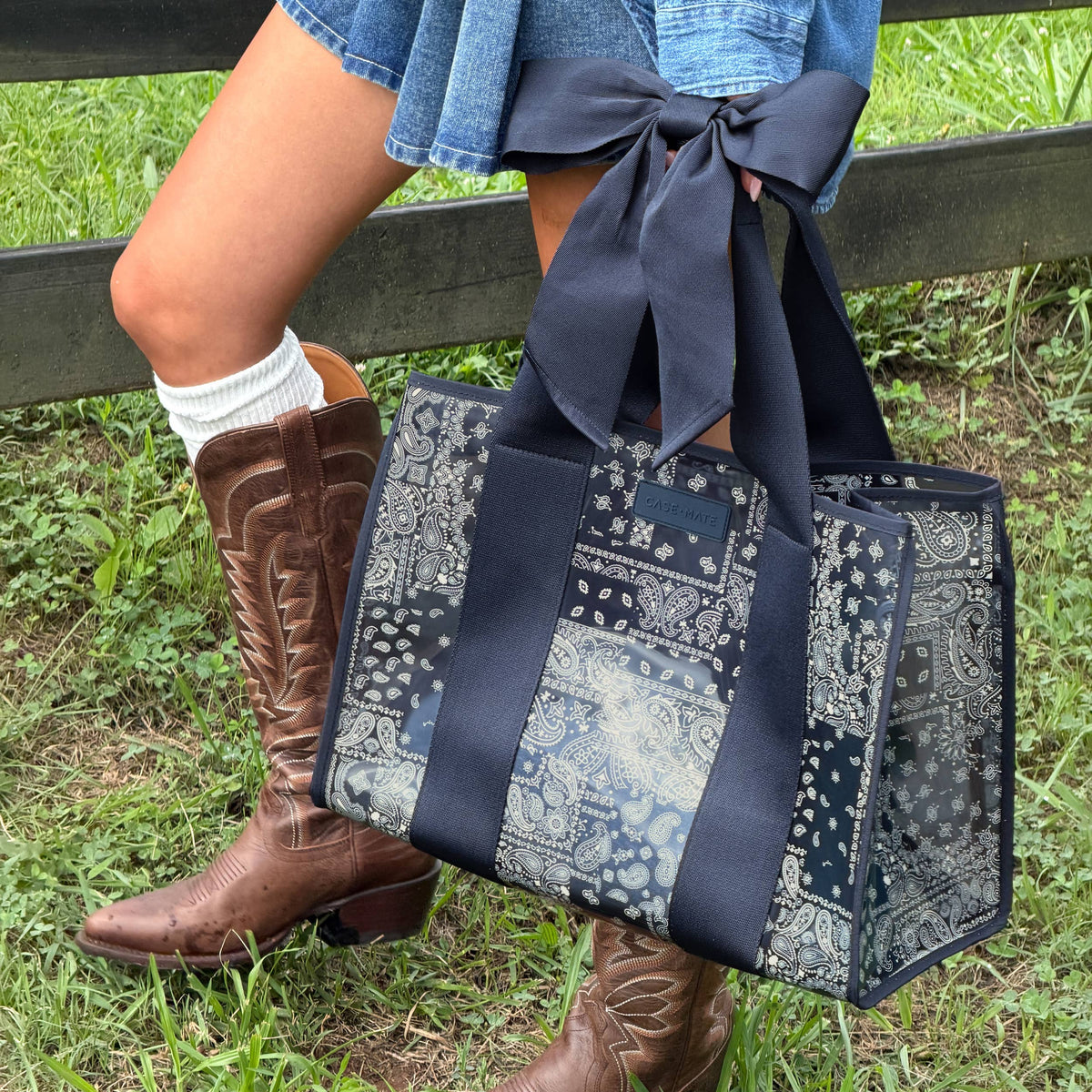 Case-Mate Navy Bandana Bow Jelly Tote Bag