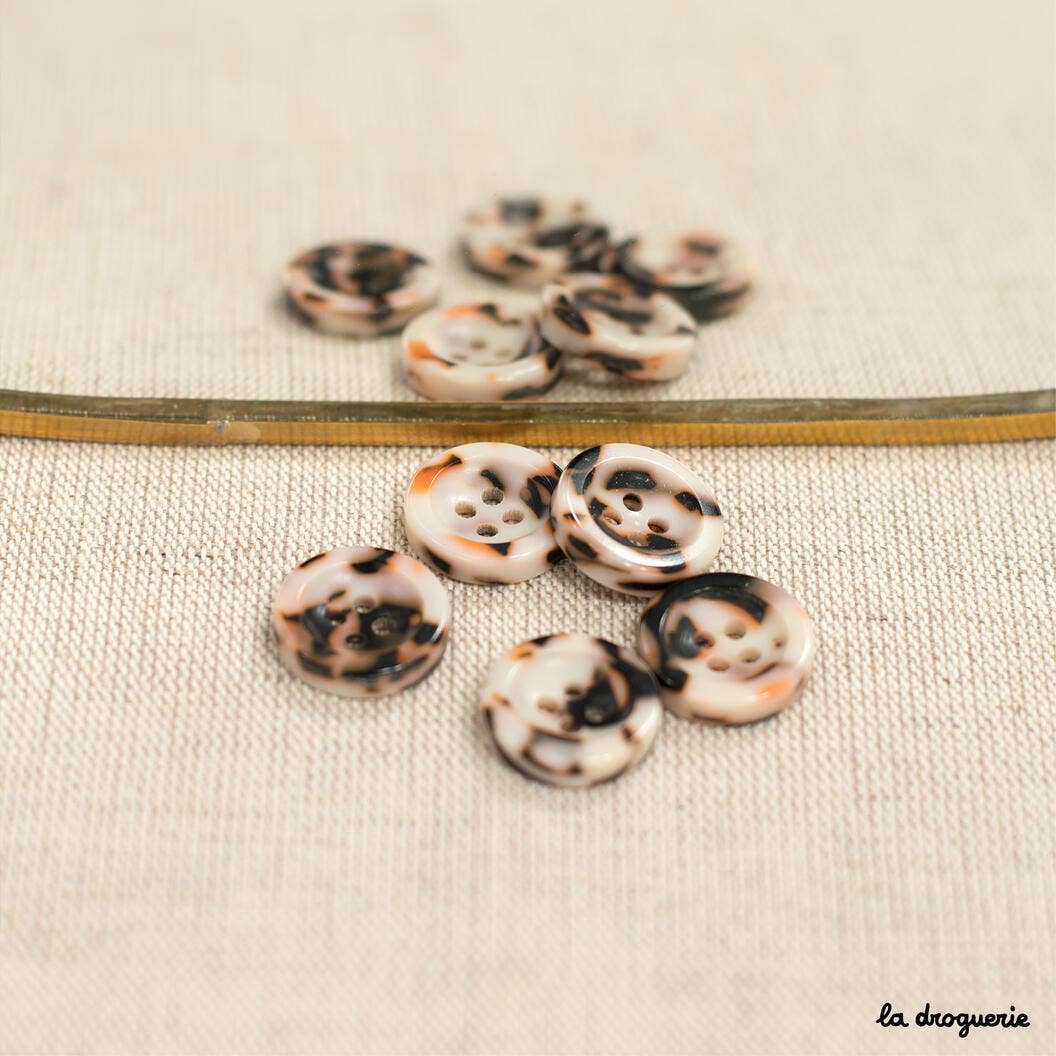 Botón Cheetah con borde, 4 agujeros, 18 mm, de LA DROGUERIE