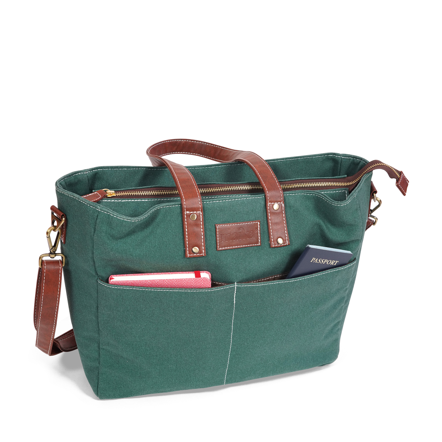 Essential Tote, Waxed Hunter Green