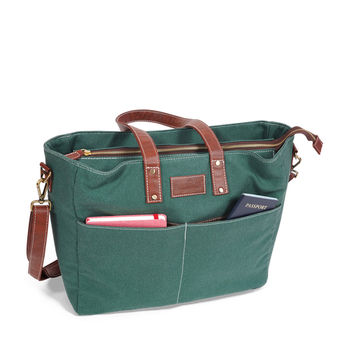 Bolsa tote Essential, Waxed Hunter Green de MAIKA