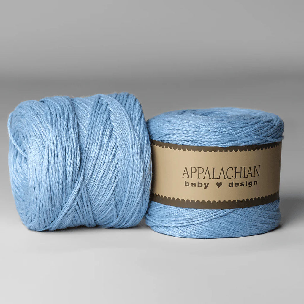 Ovillo de estambre de algodón orgánico de EE. UU., Sport (fino), Baby Blue