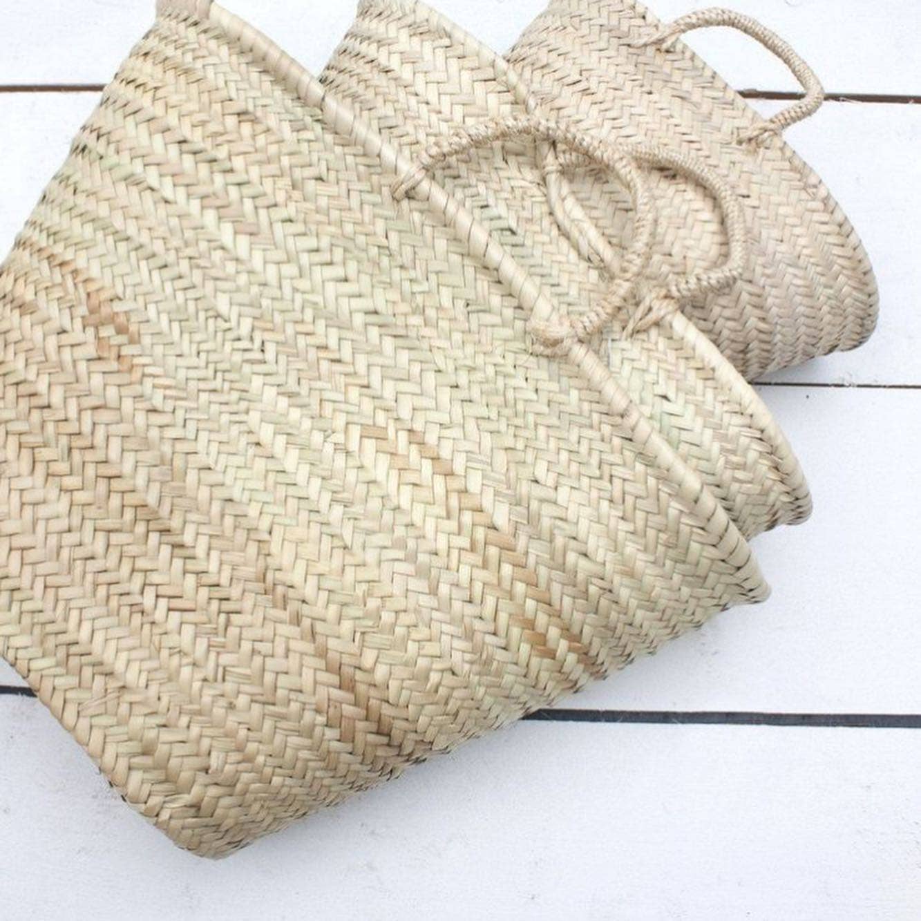 French Basket for shopping, Moroccan Basket, Straw Basket: Large