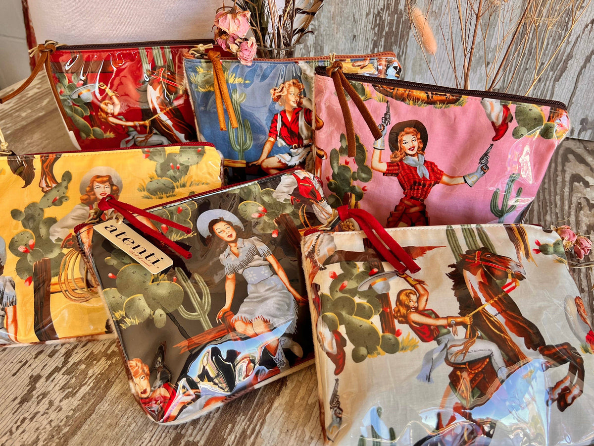 Estuche para accesorios "Western" Pinup Cowgirl de Atenti