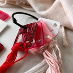 Juego de 10 organizadores acrílicos para hilo de bordar (floss drops) con argolla de cable flexible: Frosted pink de Kate Blandford