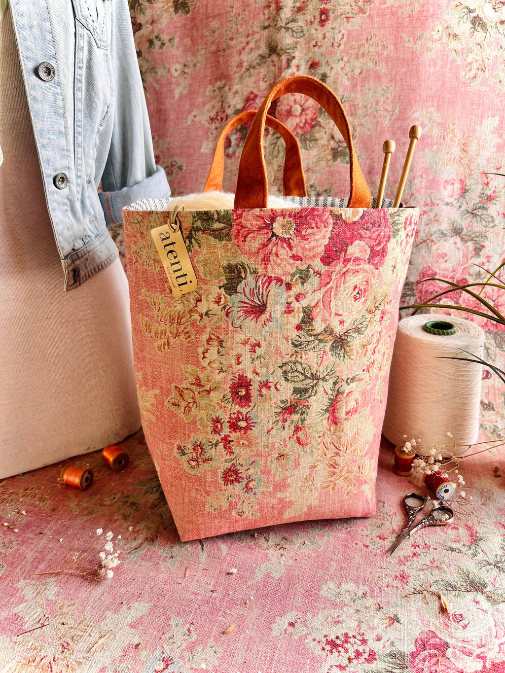 Rosewood Hope Basket, bolsa para proyectos de Atenti