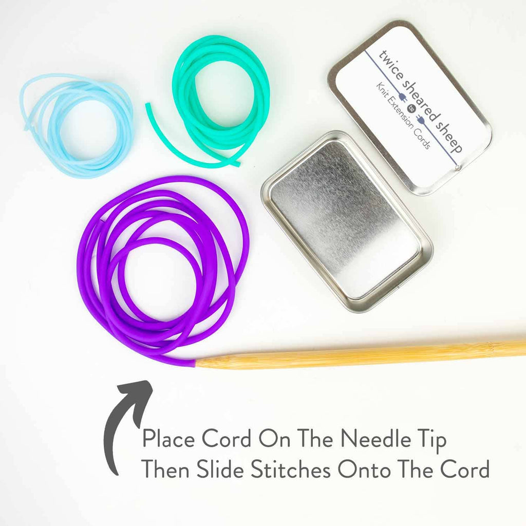 Knit Extension Cords - Stitch Holder Cords by Twice Sheared Sheep