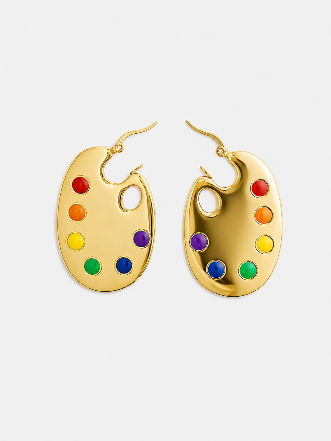 Paint Palette Earrings: Silver