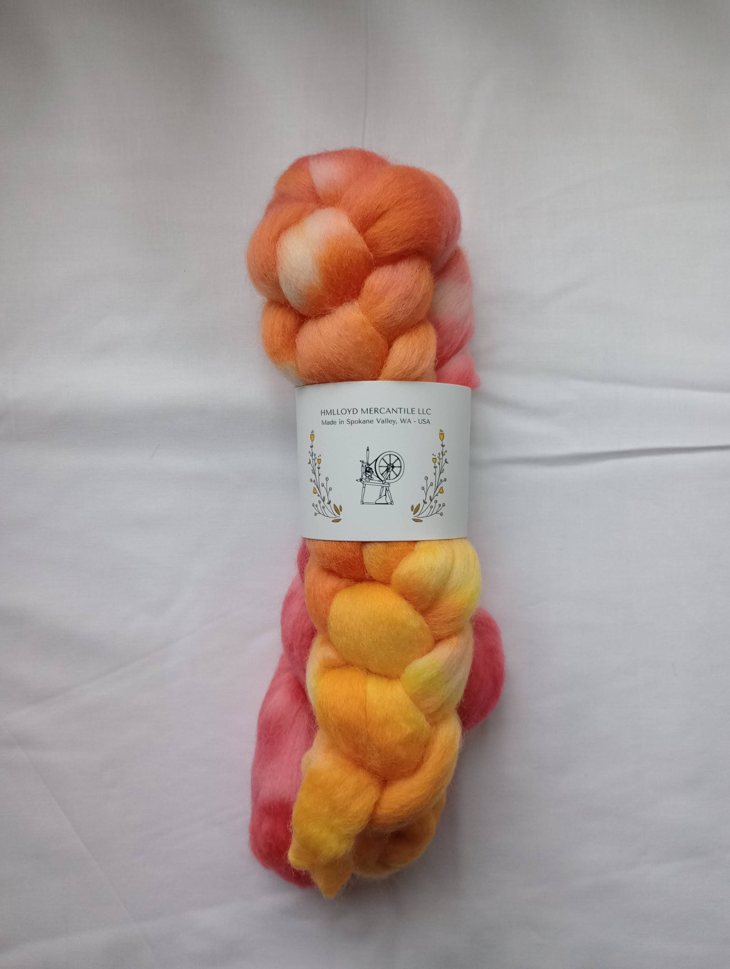 Hand Dyed Roving - Corriedale - 100 gram Braids