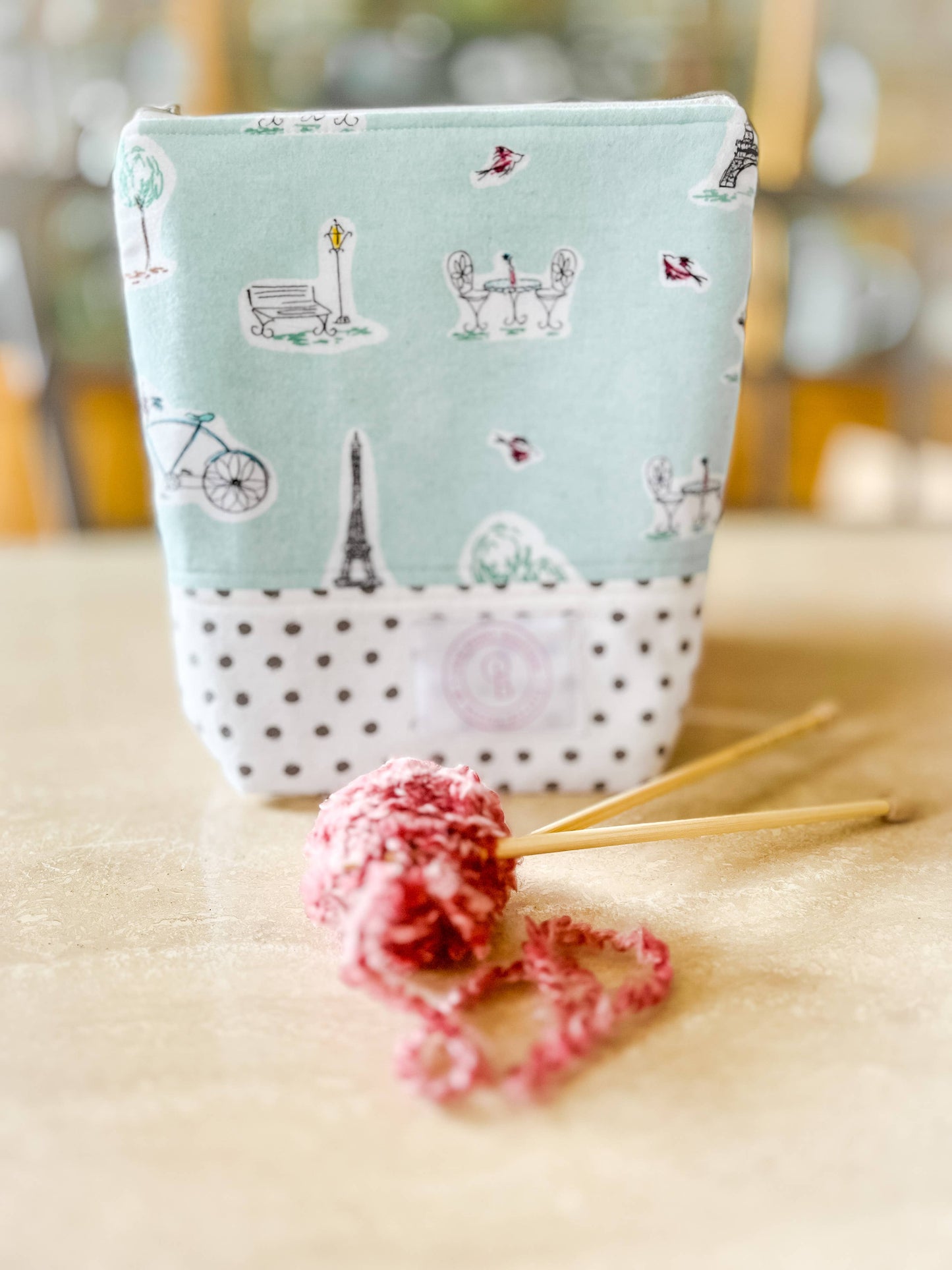 Paris Project Bag for Knitters/ Crocheters/Needle Pointers: Large