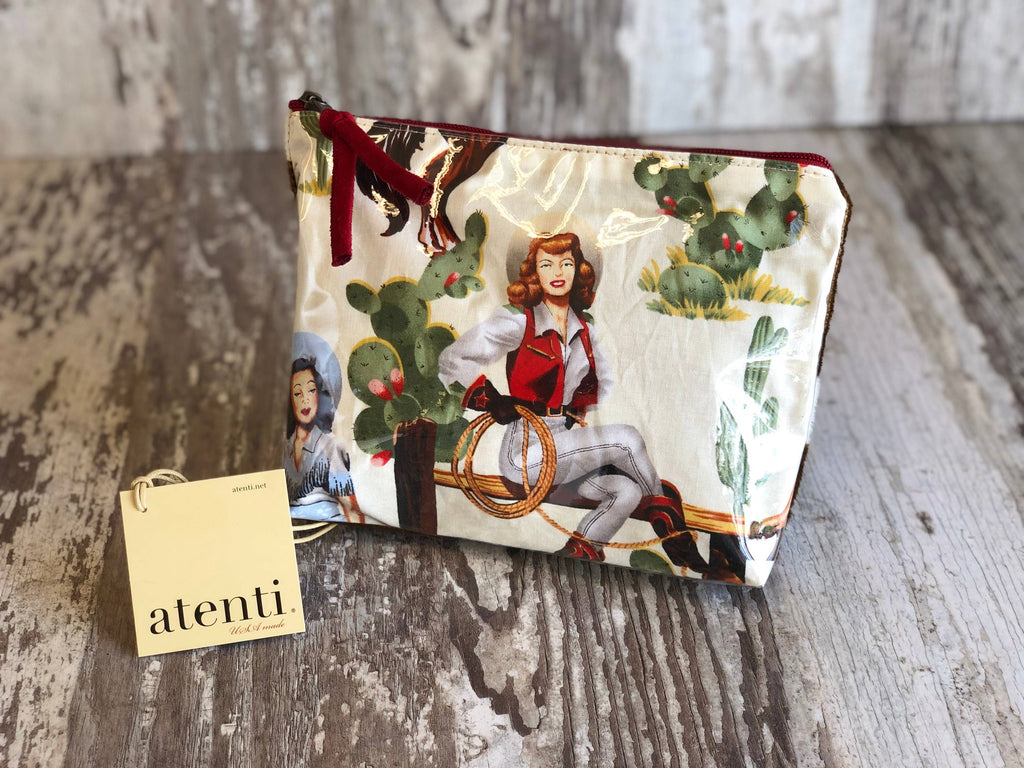 Estuche para accesorios "Western" Pinup Cowgirl de Atenti