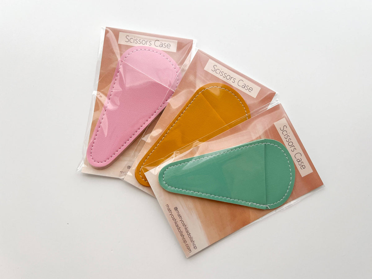 Fundas para tijeras, estuche pequeño para tijeras, funda de cuero de Matryoshka Doll Shop