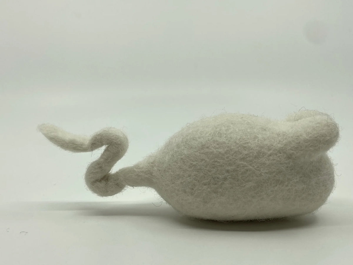 Fibres of Life - Felt Cat Mouse Toy, Cream