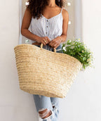 Canasta francesa para compras, canasta marroquí, canasta de paja: grande de NomadWeave Ltd