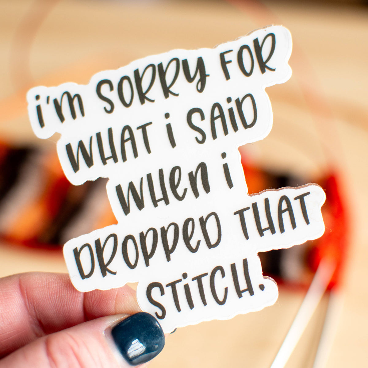 Sorry Sticker ... when I dropped that stitch. de binkwaffle