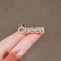 Vintage Rhinestone QUEEN Brooch Pin, Elegant for Women Girls by Magnifique Hearts